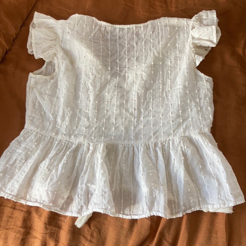 Zara flutter sleeve peplum Indian cotton blouse - Picture 3 of 10